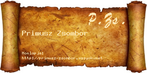 Primusz Zsombor névjegykártya